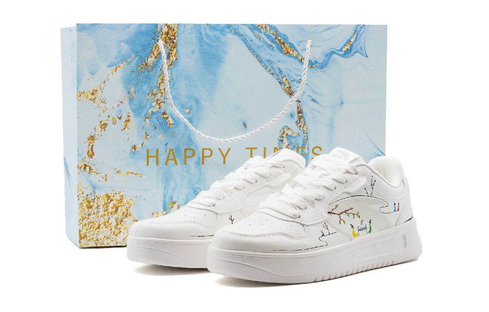 Anta Relaxed Cushioning And Abrasion Resistant Coverage Low Top Skateboard Shoes Unisex White