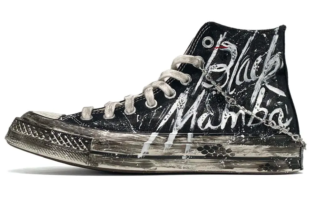 Converse 1970s CUS ID CNY Black Mamba Dance Abrasion-Resistant Slip-Resistant High-Top Canvas Shoes Unisex Black White