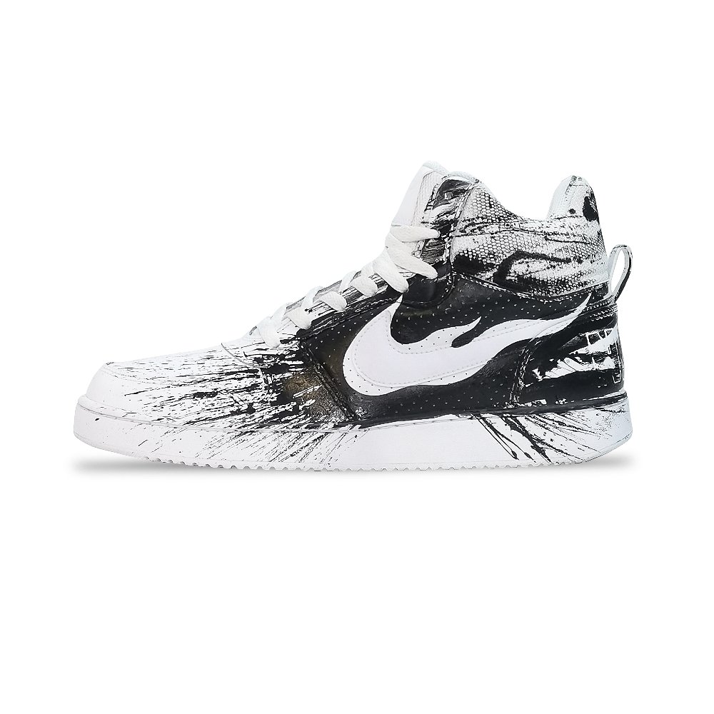 Nike Court Borough Mid top Skateboard Shoes Men's Black White