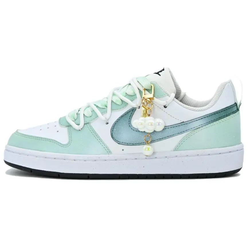 Nike Court Borough Cyan Platane Anti Slip Wear Resistant Low Top Skateboard Shoes Women's Turquoise
