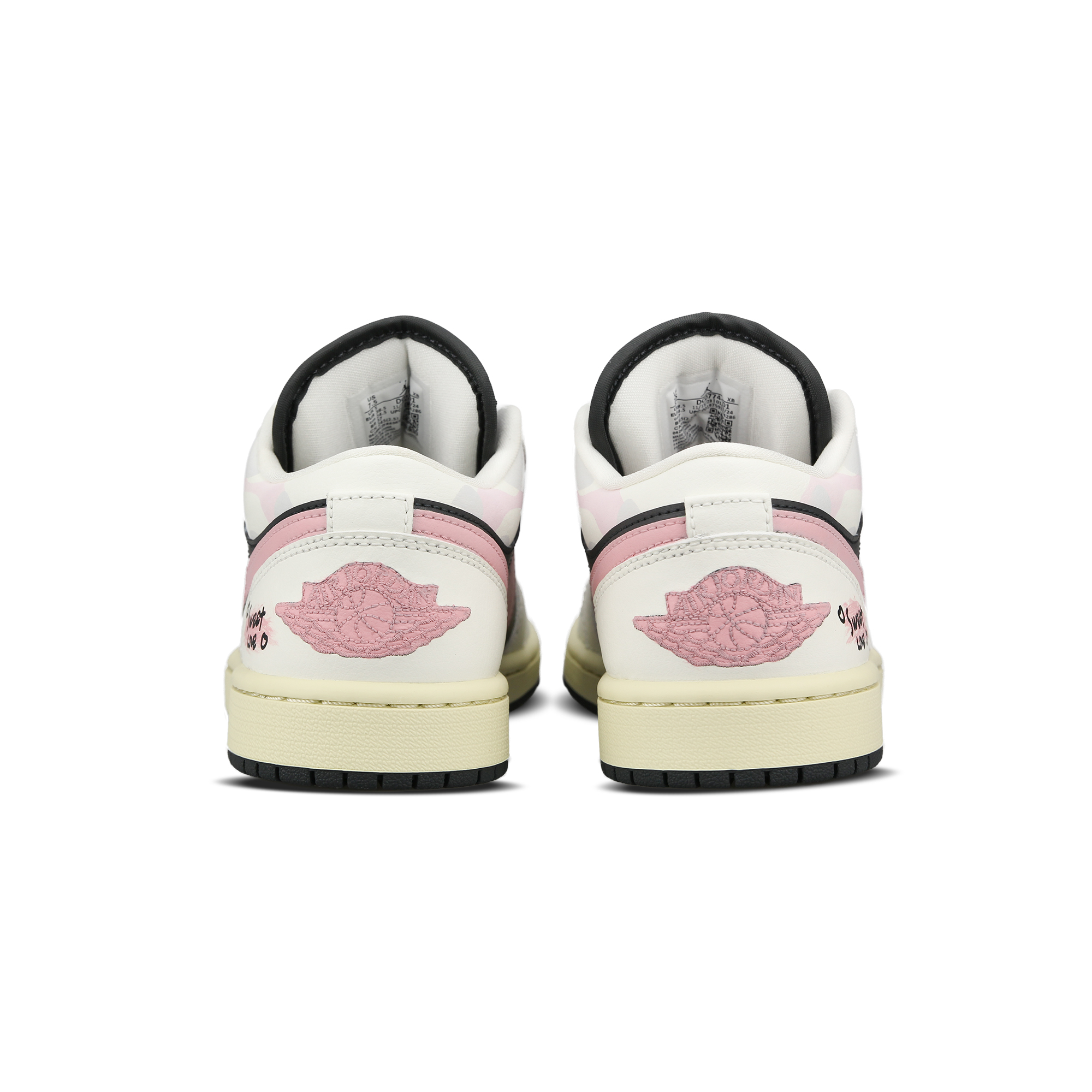Jordan Air Jordan 1 Cushioning Anti-Slip And Wear-Resistant Low-Top Vintage Basketball Shoes Women's Black White Pink купить в интернет-магазине Yoocart с быстрой доставкой по России.