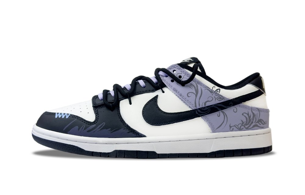 Nike Dunk Phantom Abrasion Resistant Low Top Skateboard Shoes Unisex Purple Black