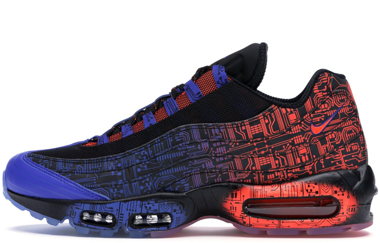 Nike Air Max 95 Anti Slip Wear Resistant Low Top Running Shoes Unisex Black Blue Red 2019 Edition