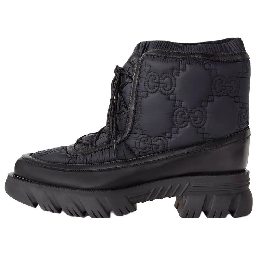 GUCCI Gg Lace Up Ankle Boot Black
