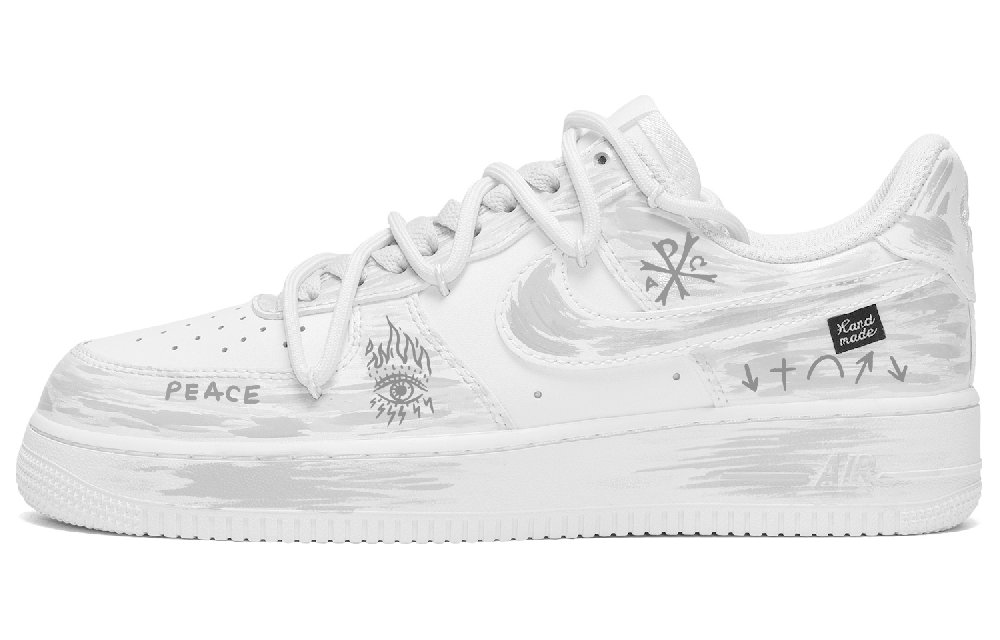 Nike Air Force 1 Impact-Resistant Quick-Drying Wear-Resistant Low-Top Skateboard Shoes Women's White Gray