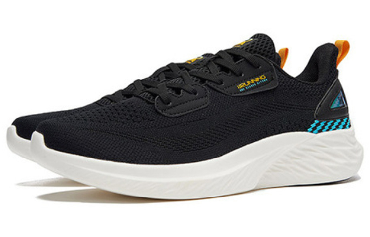 361° QU!KFOAM Cushioning Anti-Slip Wear-Resistant Breathable Lightweight Rebound Low-Top Running Shoes Men's Black Blue