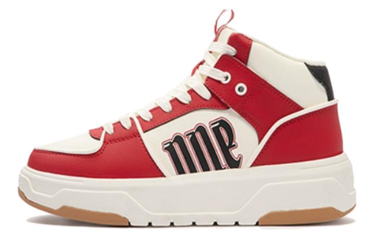 361° Anti-Slip And Wear-Resistant Breathable High-Top Skateboard Shoes Women's White Red