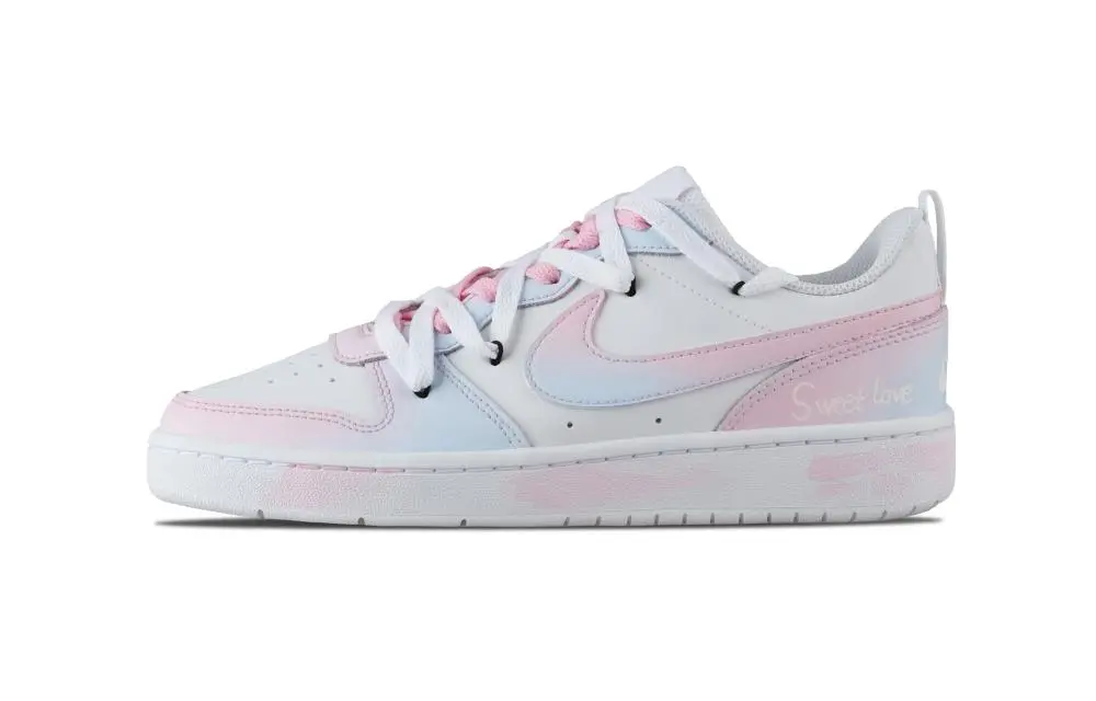Nike Court Vision 1 Sweet Love Abrasion Resistant Low top Skateboard Shoes Unisex Blue Pink