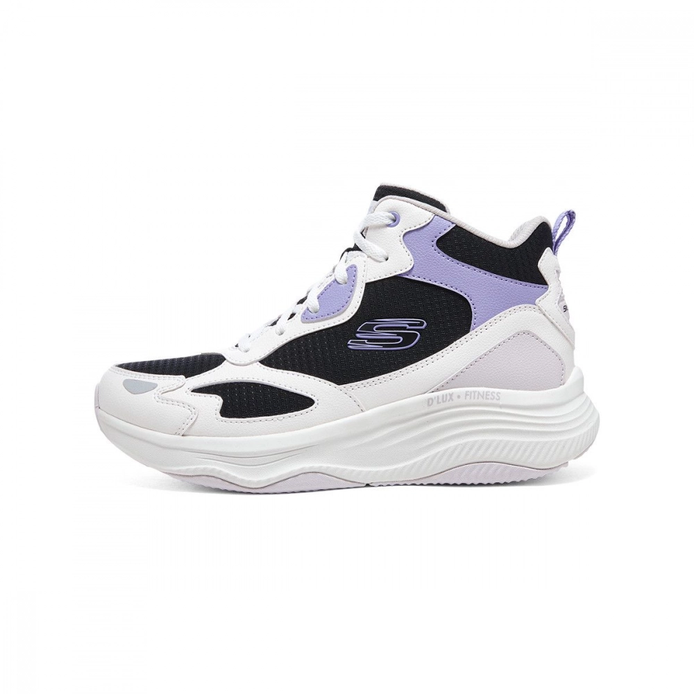 Skechers Cushioning, Wear Resistant High top Casual Shoes Women's Black White Purple
