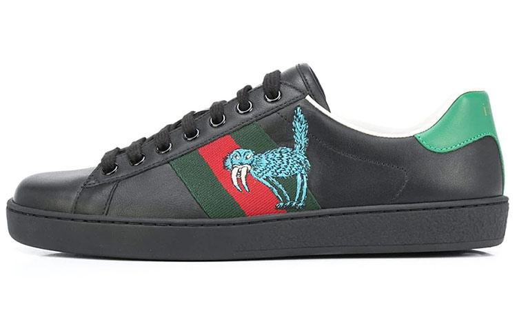 GUCCI ACE Stylish Skateboarding Shoes Men's Black