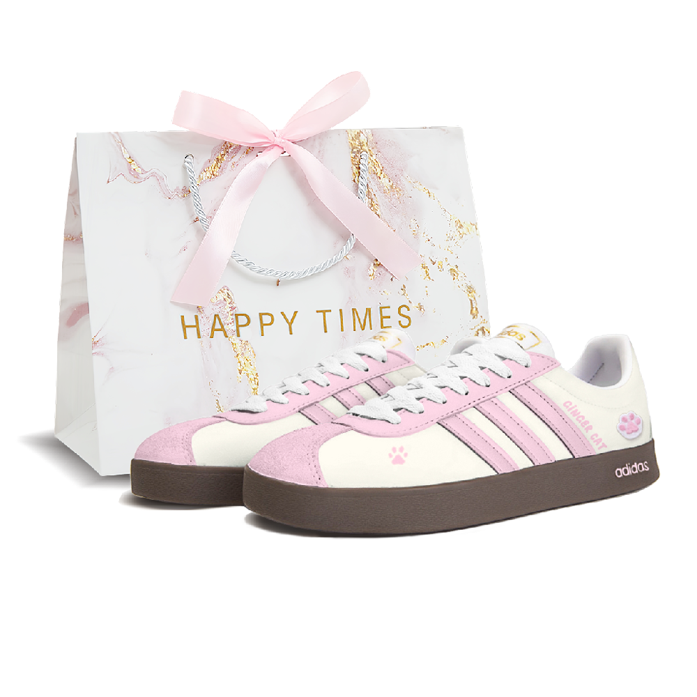 Adidas Vl Court Classic Skateboard Shoes Unisex Low top Beige/Pink
