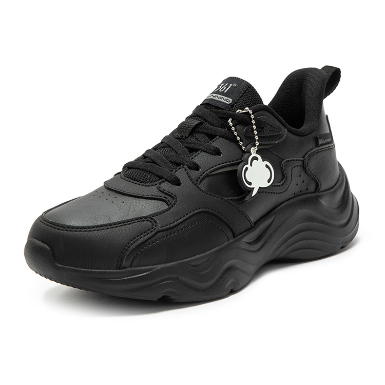 361° Linglong Series Cushioned Wear-Resistant Water-Resistant Low-Top Casual Running Shoes Women's Obsidian Black