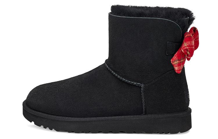 UGG Mini Bailey Bow Plaid Ribbon 'Black Red' Women's