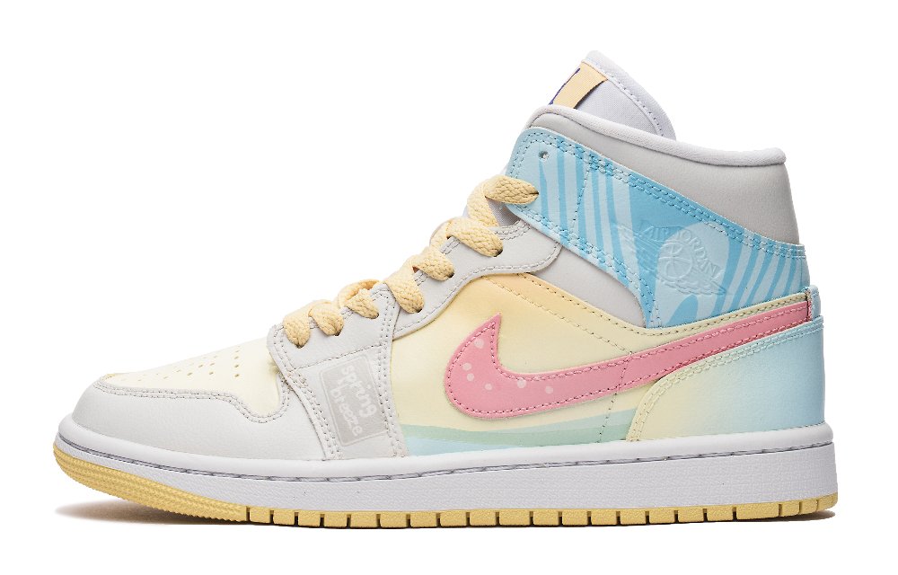 Jordan Air Jordan 1 Vintage Basketball Shoes Women's High Top Pink Blue