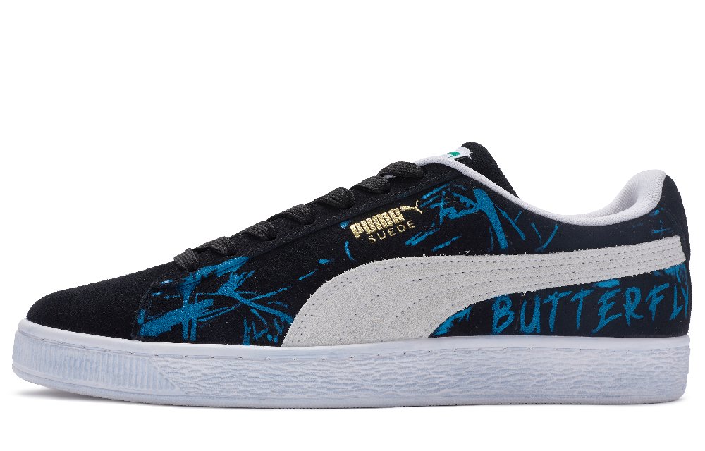 PUMA Suede Classic Skateboard Shoes Unisex Black White Blue