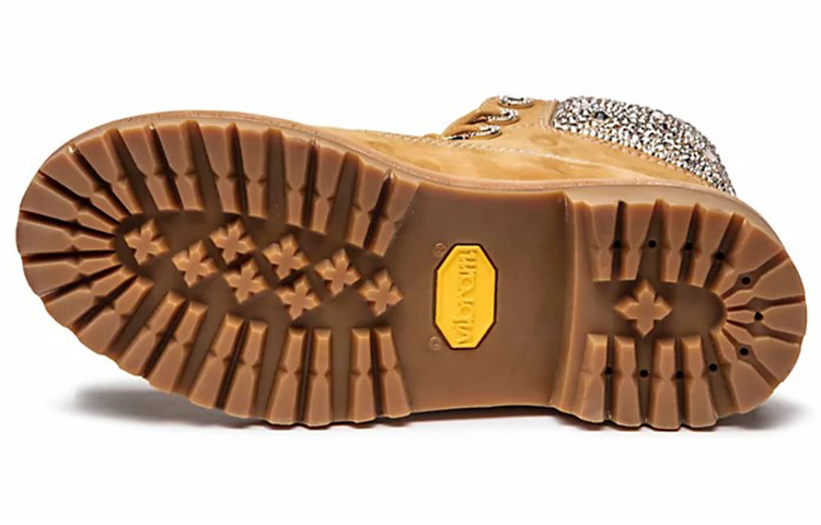 Timberland X Jimmy Choo 6 Inch Crystal Boots 'Wheat Nubuck With Crystals' Women's
