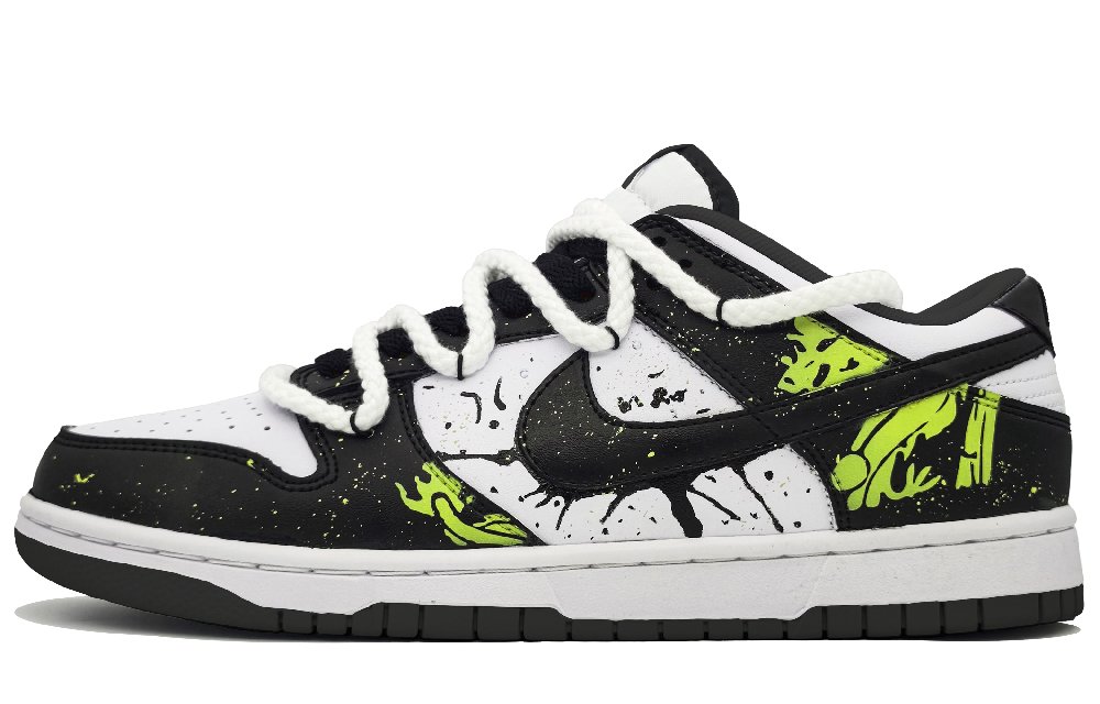 Nike Dunk Anti-Slip And Wear-Resistant Lightweight Low-Top Skateboard Shoes Unisex Black Green