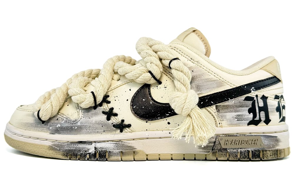Nike Dunk Low-Top Skateboard Shoes Men's Beige Yellow