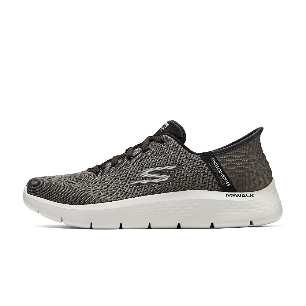 Skechers Go Walk Fle Hands Free Slip-Ins Cushioning Breathable Lightweight Rebound Low-Top Casual Shoes Men's Brown