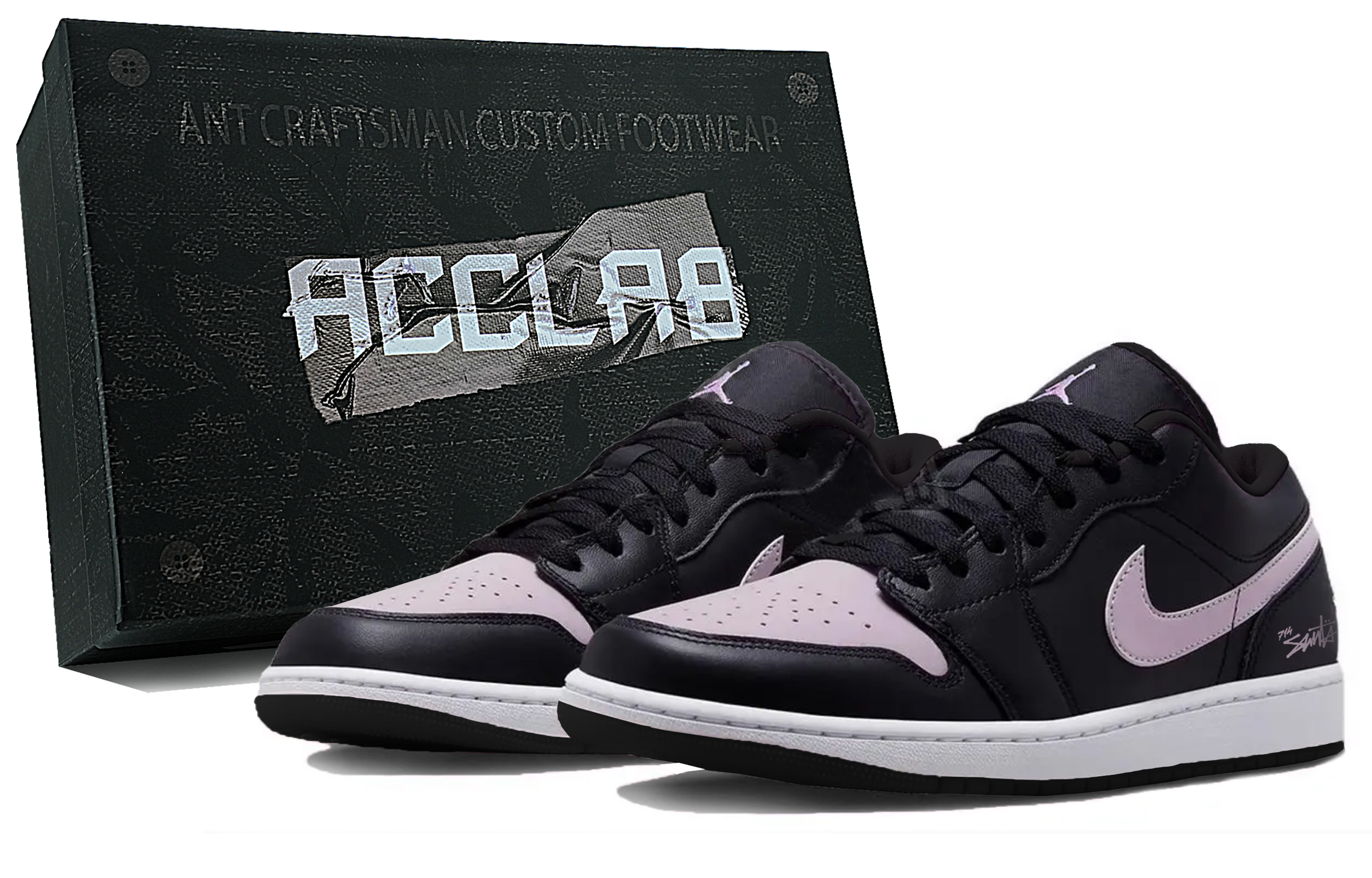 Jordan Air Jordan 1 Abrasion Resistant Low top Vintage Basketball Shoes Unisex Black Purple