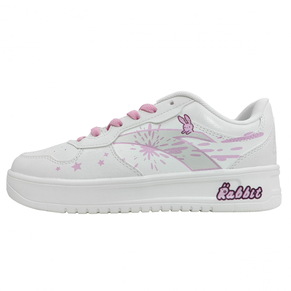 Anta Relaxed Slip Resistant, Abrasion Resistant, Lightweight Low top Skateboard Shoes Unisex White Pink