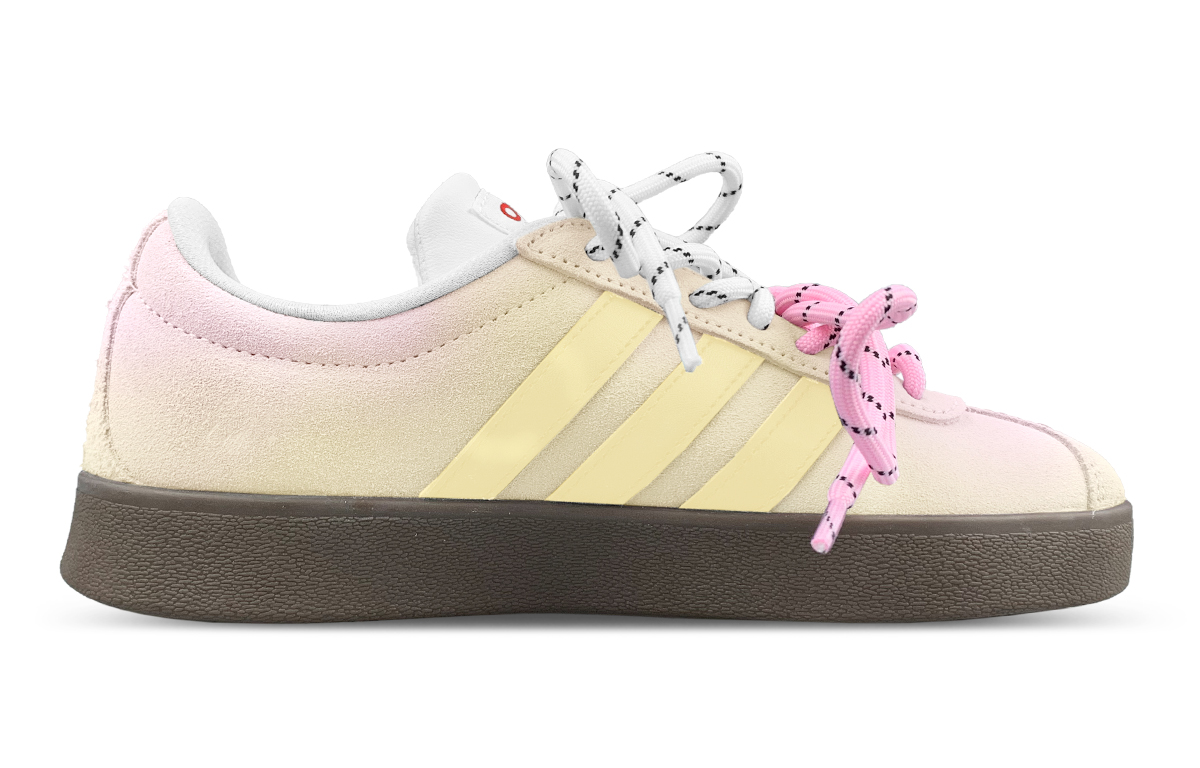 Adidas VL COURT 2.0 Low top Skateboard Shoes Unisex Yellow Pink White