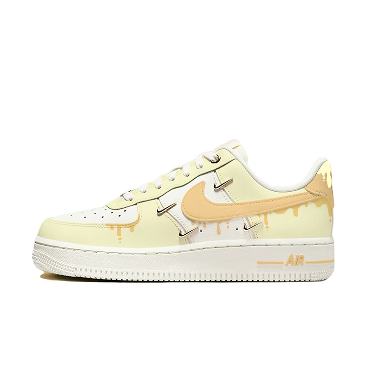 Nike Air Force 1 Slip-Resistant Cushioning Low-Top Skateboard Shoes Women's White Yellow