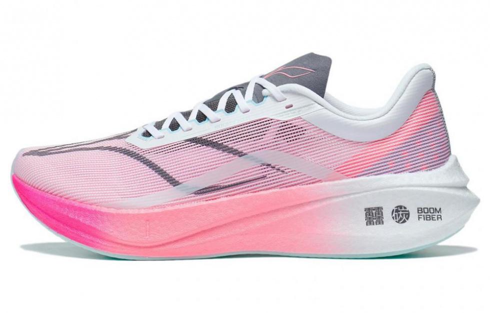 LiNing Feidian 3 Challenger Durable Breathable Low-Top Running Shoes Men's Pink White