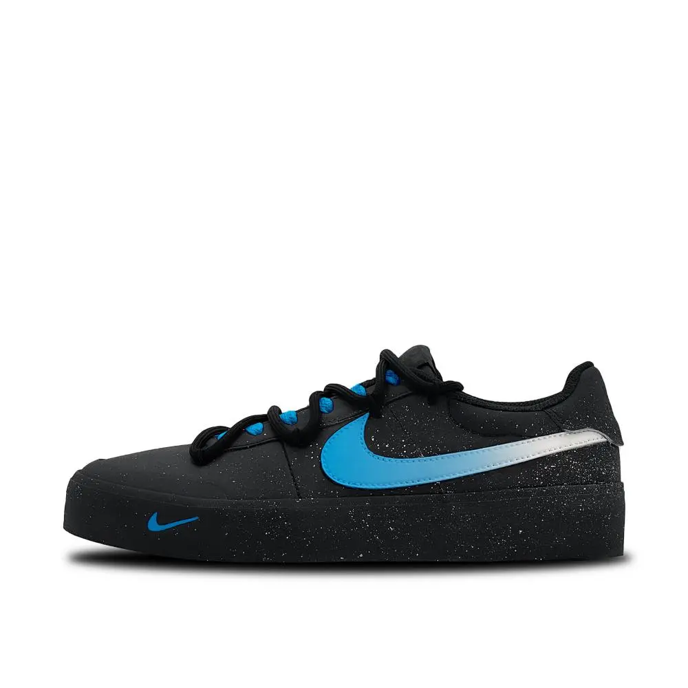 Nike Court Shot Blue Shooting Stars Abrasion Resistant Low top Skateboard Shoes Men's Black Blue White