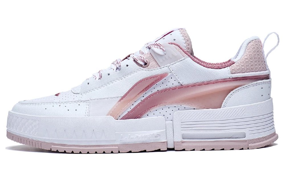 LiNing Li Cheng Inner Presentation Anti Slip Wear Resistant Low Top Sports Casual Shoes Women's White Pink