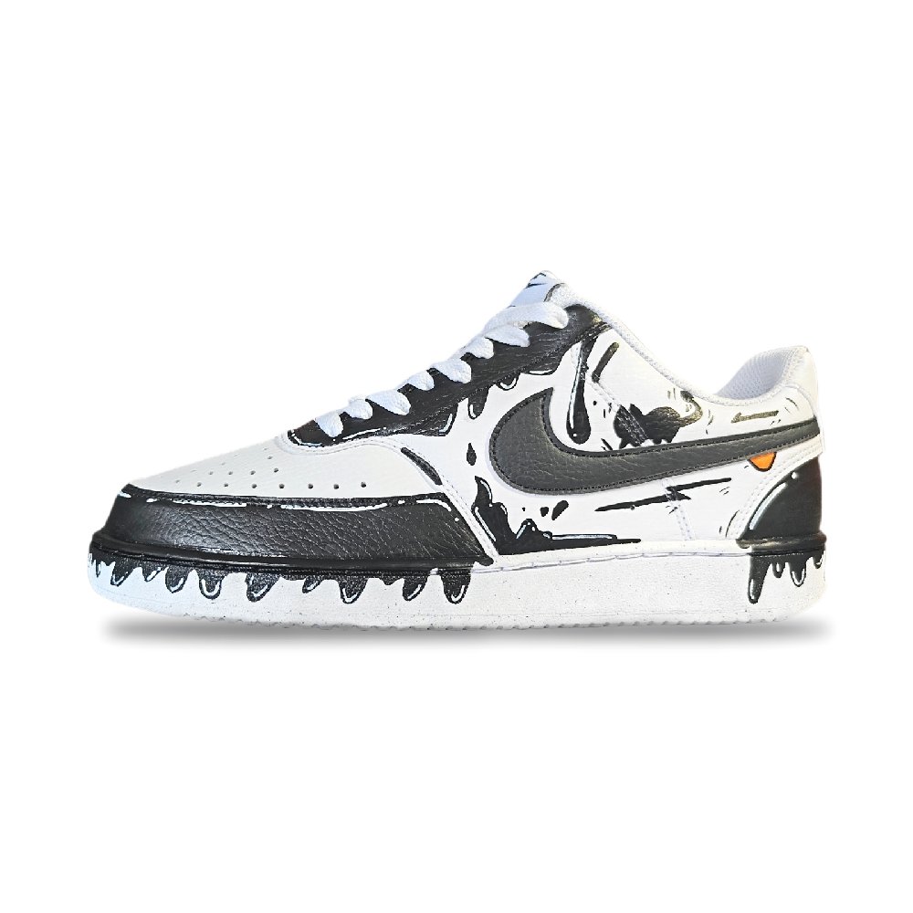 Nike Court Vision Low Skateboard Shoes Men Low-Top Black/White