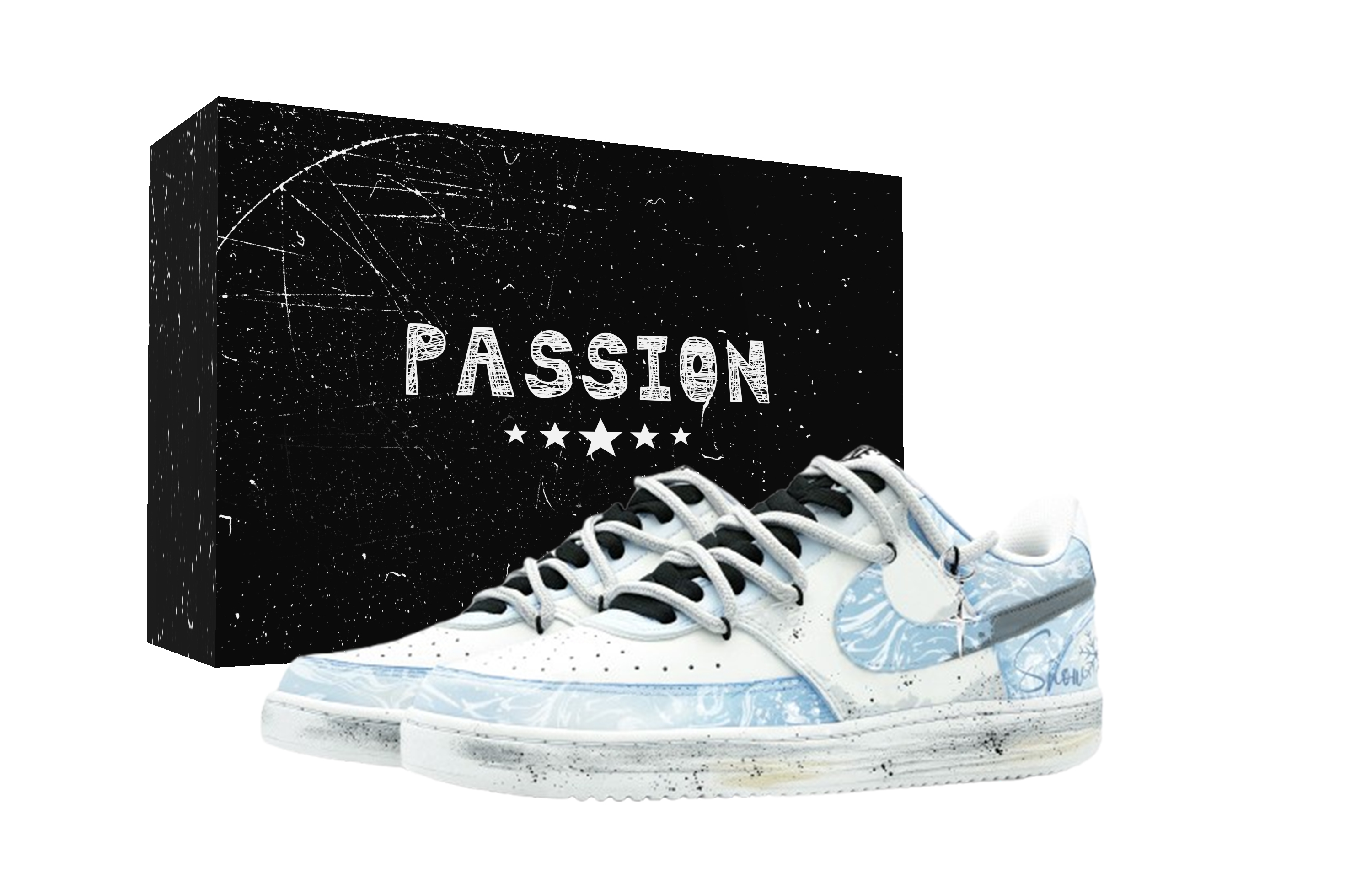 Nike Court Vision 1 Ice Leap Box Abrasion Resistant Low top Skateboard Shoes Unisex Blue White