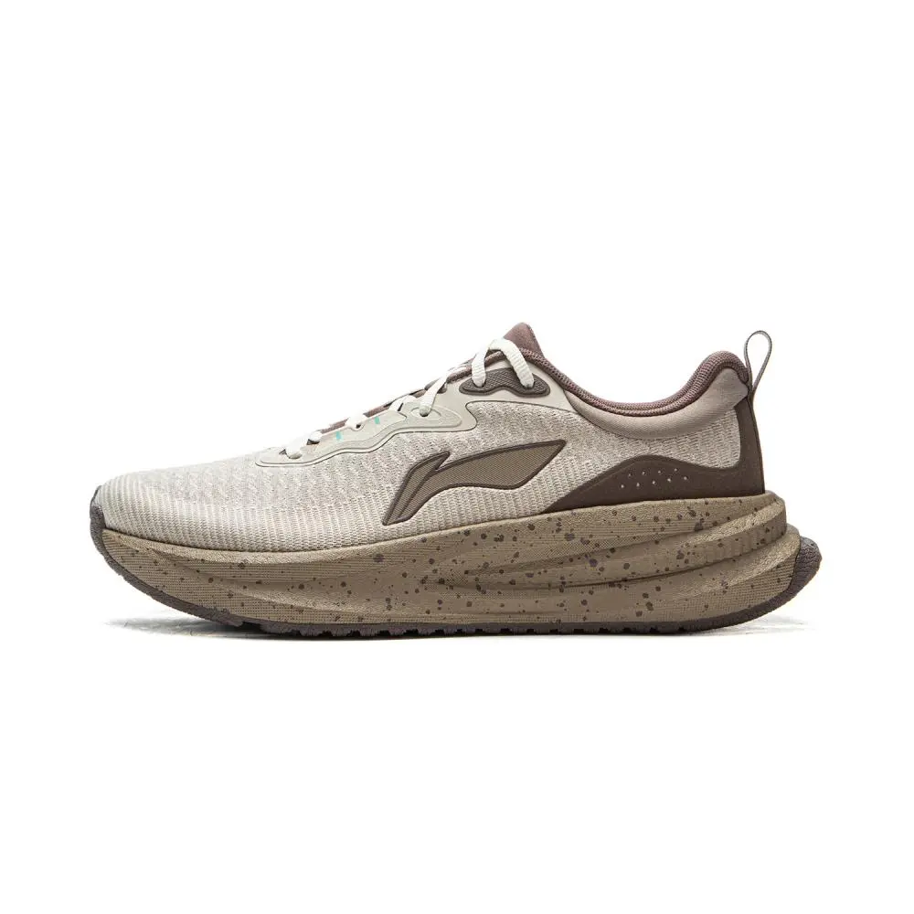 LiNing Shock Absorbers Slip Resistant Abrasion Resistant Breathable Low top Running Shoes Men's Dusty Gray