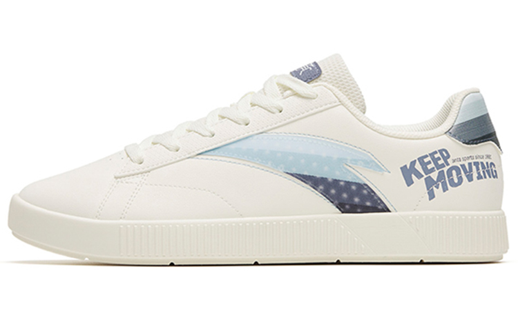 Anta Slip Resistant Shock Absorbers With Abrasion Resistant Properties Low Top Skateboard Shoes Men's Ivory White Gray