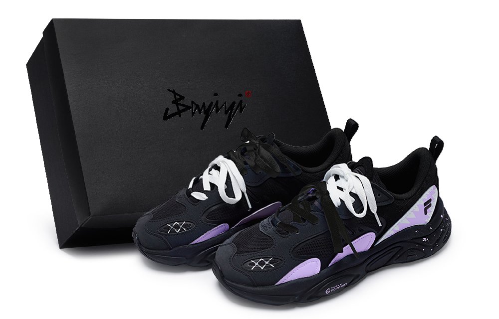 FILA Mars 2 Mars 2.0 811 Manufacturing Tide Purple Special Shoe Box Low-Top Casual Shoes Men's Black Purple White