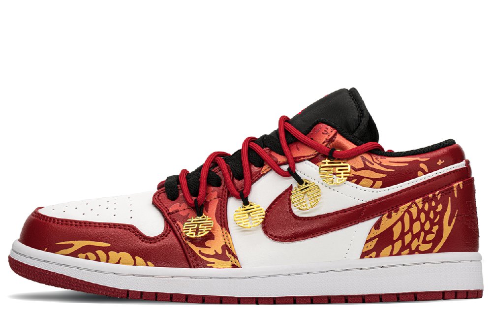 Jordan Air Jordan 1 Low Top Vintage Basketball Shoes Men's Red Black