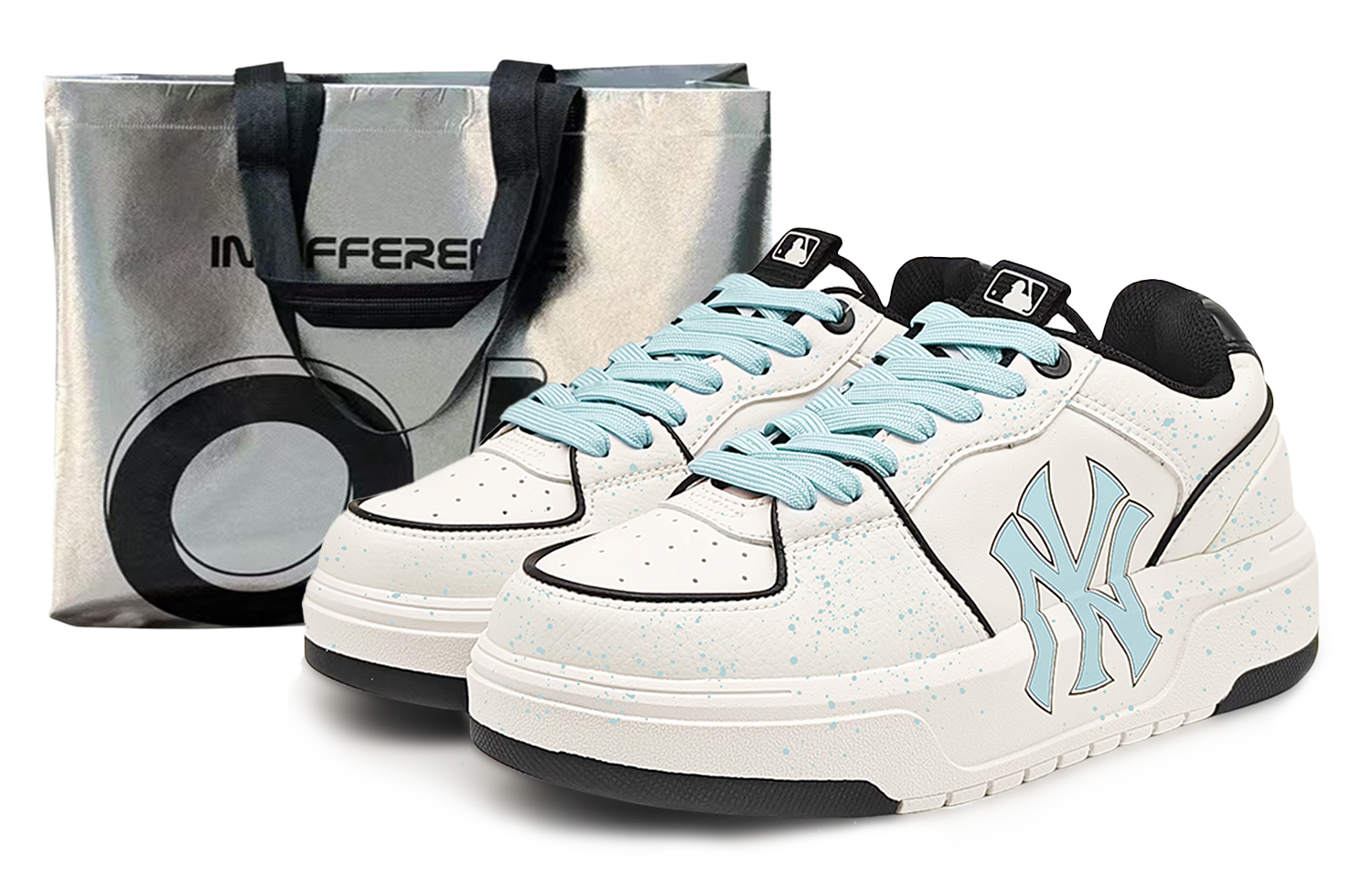 MLB Chunky Liner Abrasion Resistant Low Top Skateboard Shoes Unisex White Blue