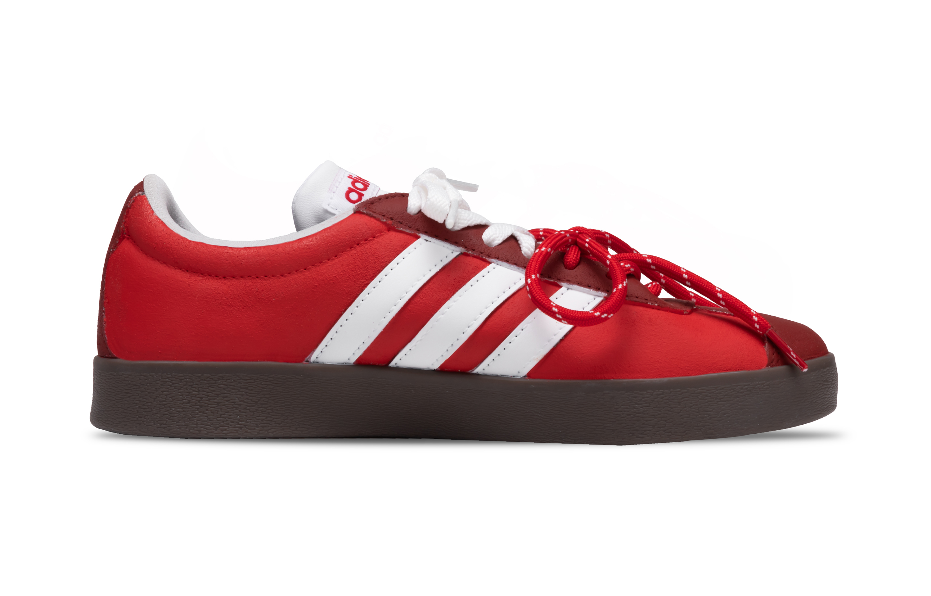 Adidas VL COURT 2.0 Butterfly Plaid Abrasion Resistant Low top Skateboard Shoes Unisex