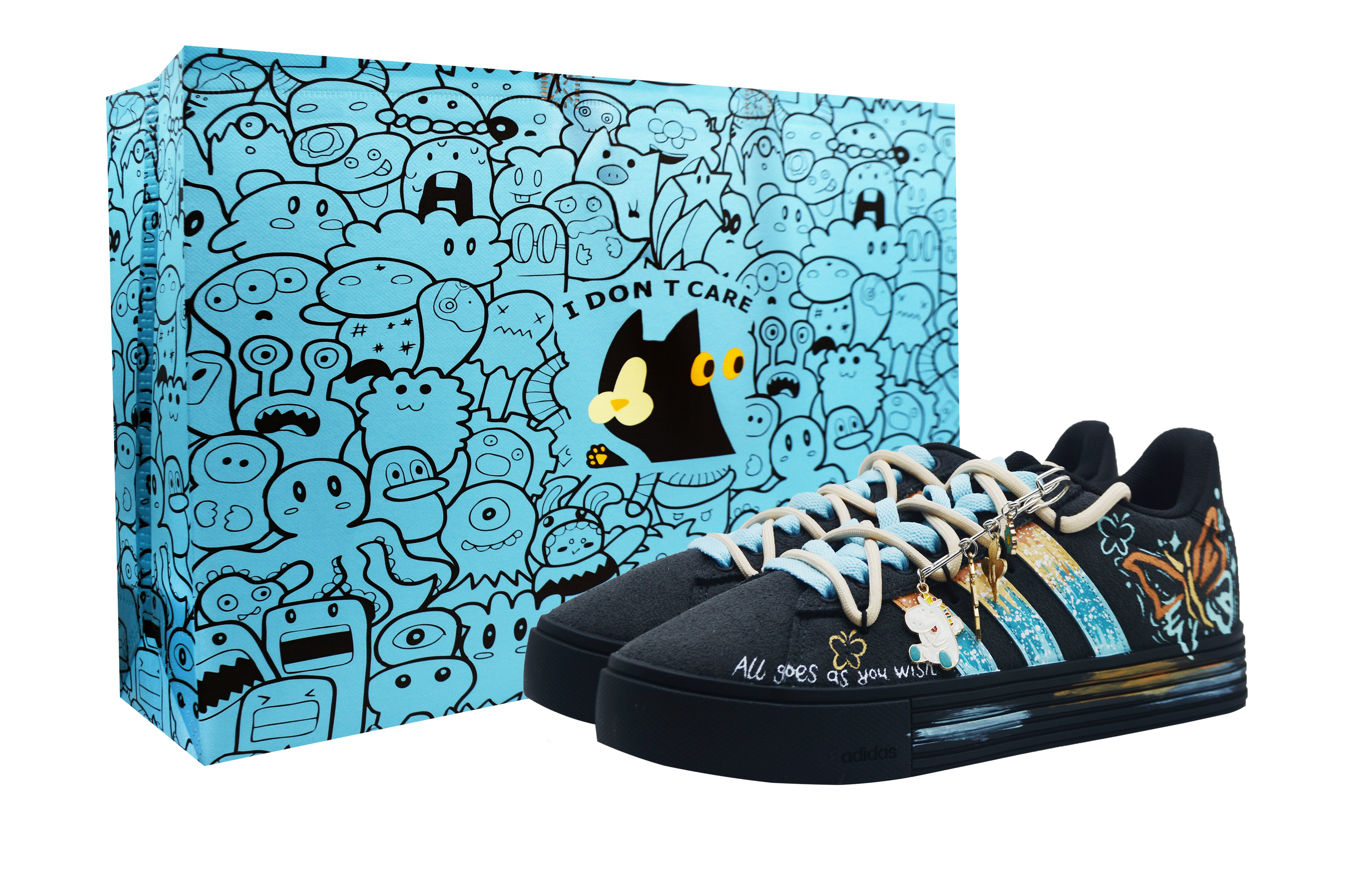 Adidas Daily 4.0 Golden Tide Butterfly Shadow Abrasion Resistant Low top Skateboard Shoes Unisex