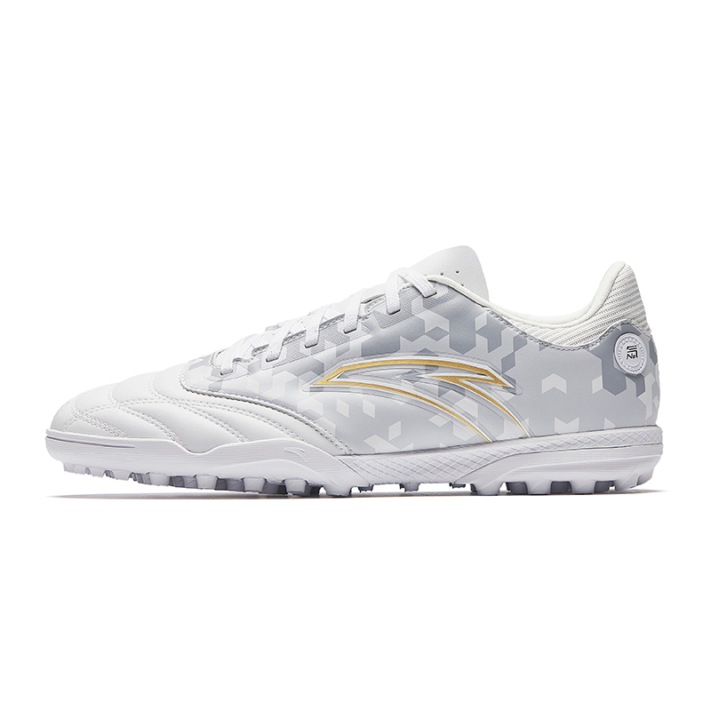 Anta TF Rubber Broken Studs Anti-Slip Wear-Resistant Soccer Shoes Men's White Gray