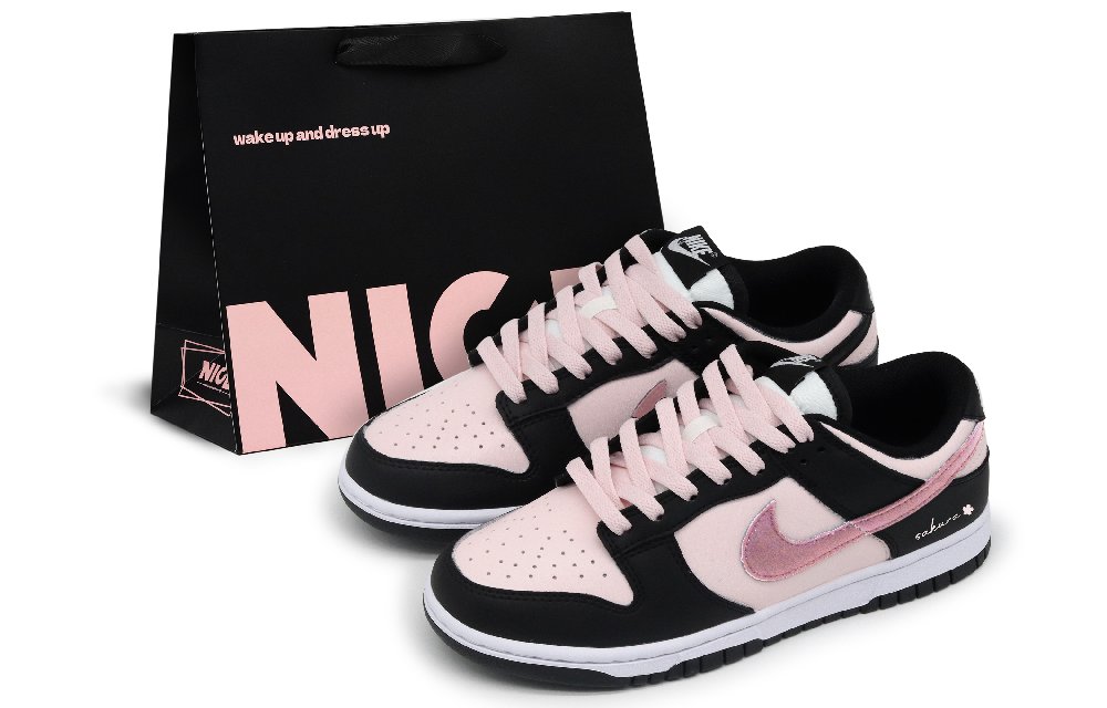 Nike Dunk Low Top Skateboard Shoes Unisex Black Pink