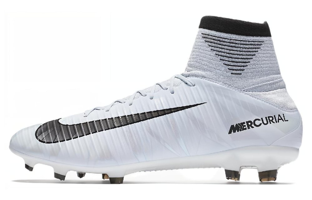 Nike CR7 Series FG Rubber Long Studs Firm Ground Cushioning Anti-Slip And Wear-Resistant Soccer Shoes Men's White Black