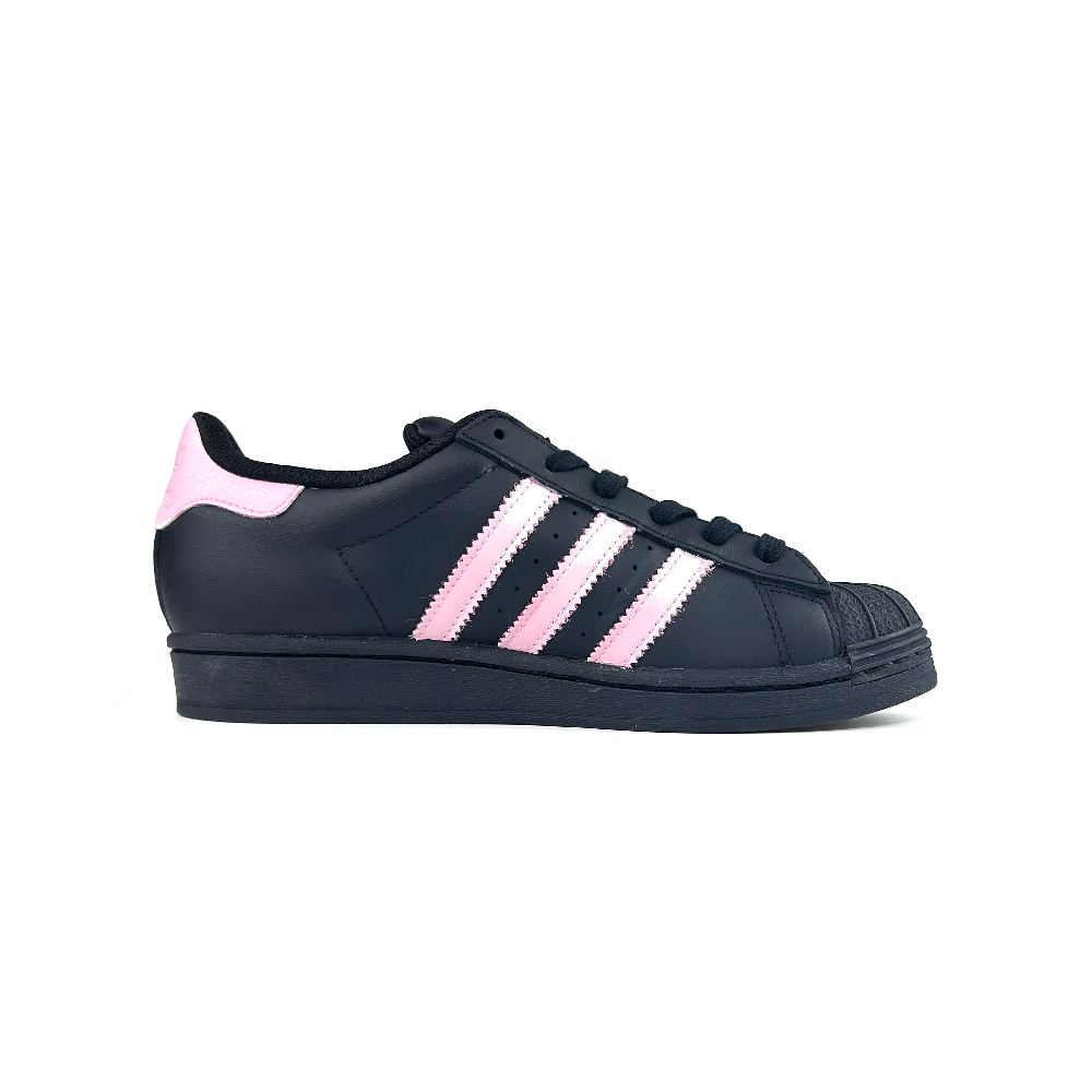 Adidas Originals SUPERSTAR Anti Slip Wear Resistant Low Top Skateboard Shoes Women's Black Pink