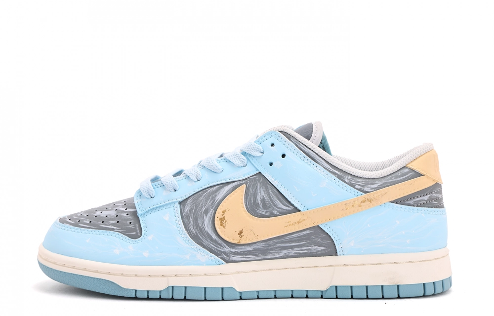 Nike Dunk Coverage Slip Resistant And Abrasion Resistant Low top Skateboard Shoes Men's White Blue