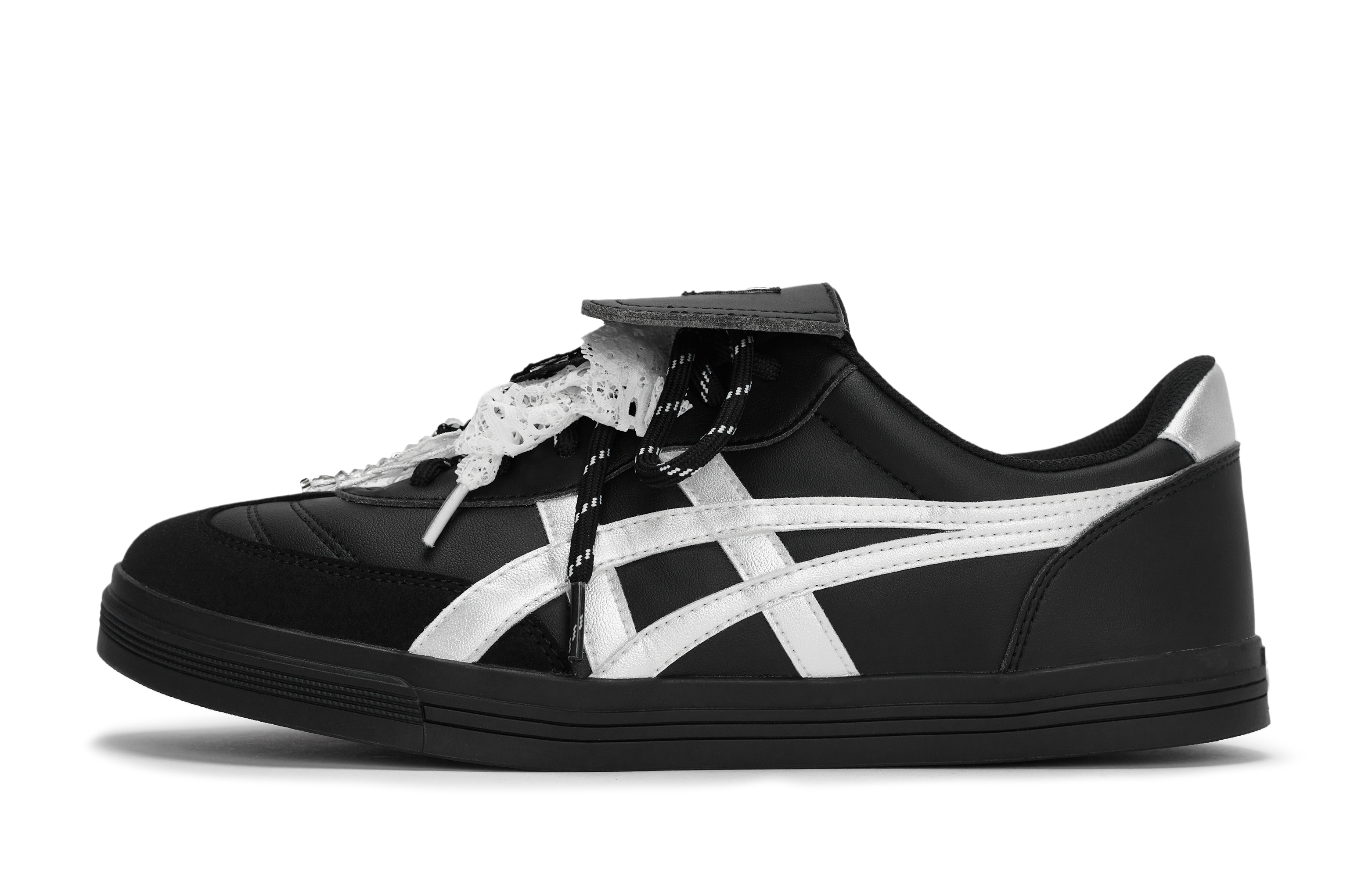 Asics Aaron Lace Prelude Abrasion Resistant Low Top Skateboard Shoes Unisex Black White Silver купить в интернет-магазине Yoocart с быстрой доставкой по России.