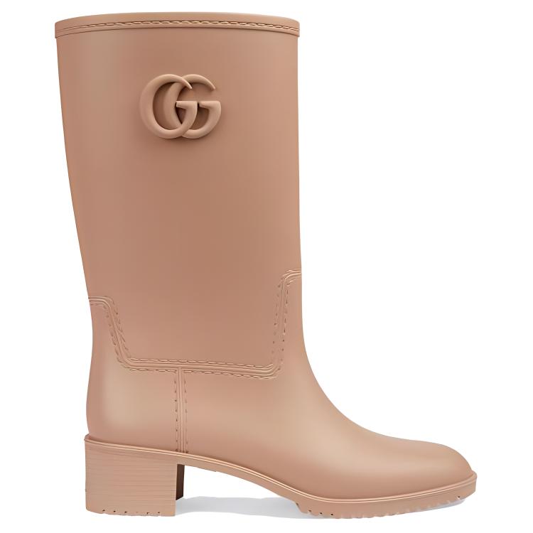 GUCCI Knee high Boots Women's Light Brown