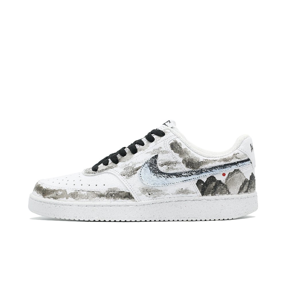 Nike Court Vision 1 Wear resistant And Lightweight Low Top Skateboard Shoes Men's Gray White