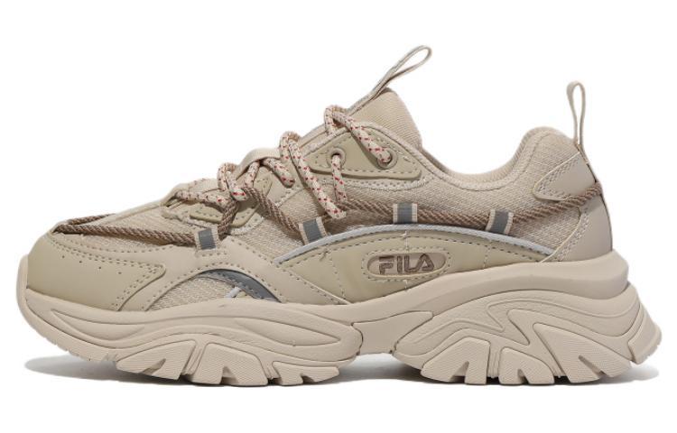 FILA Twine Patch Low Top Casual Shoes Unisex Beige Yellow Korean Style