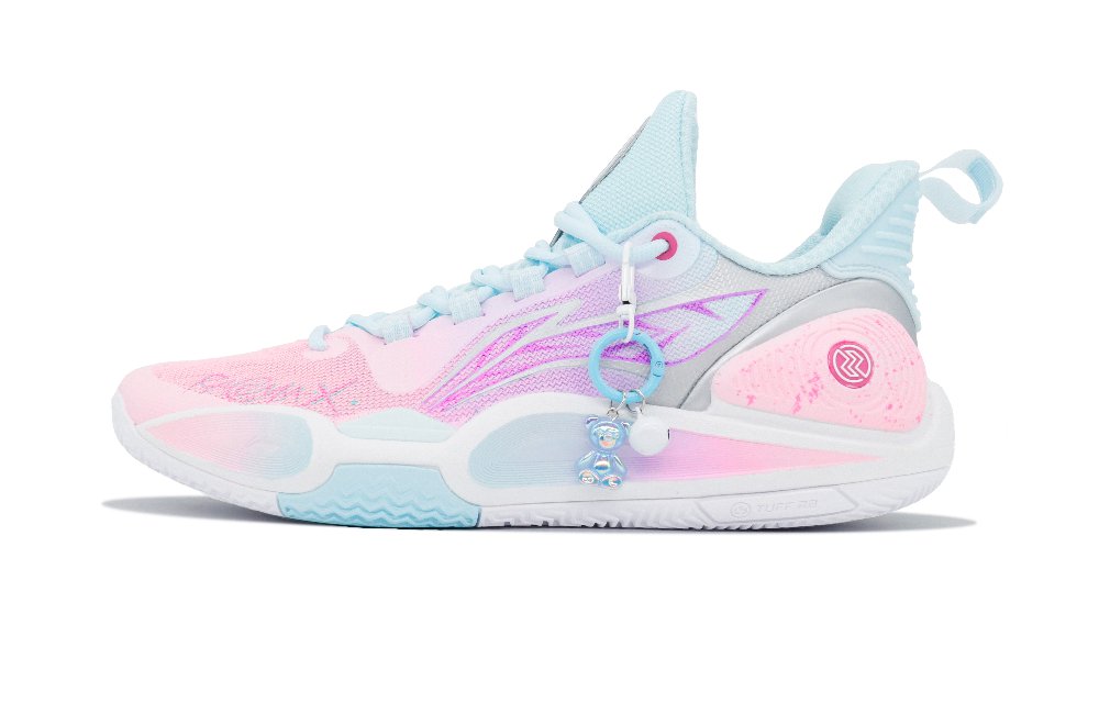 LINING Speed 9 Basketball Shoes Men Low-Top Pink/Blue