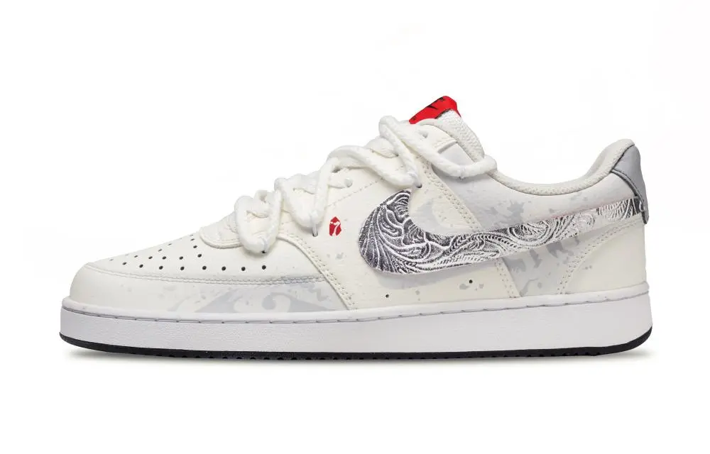 Nike Court Vision 1 Silver Wing Regression Cushioning, Wear Resistant Low top Skateboard Shoes Unisex